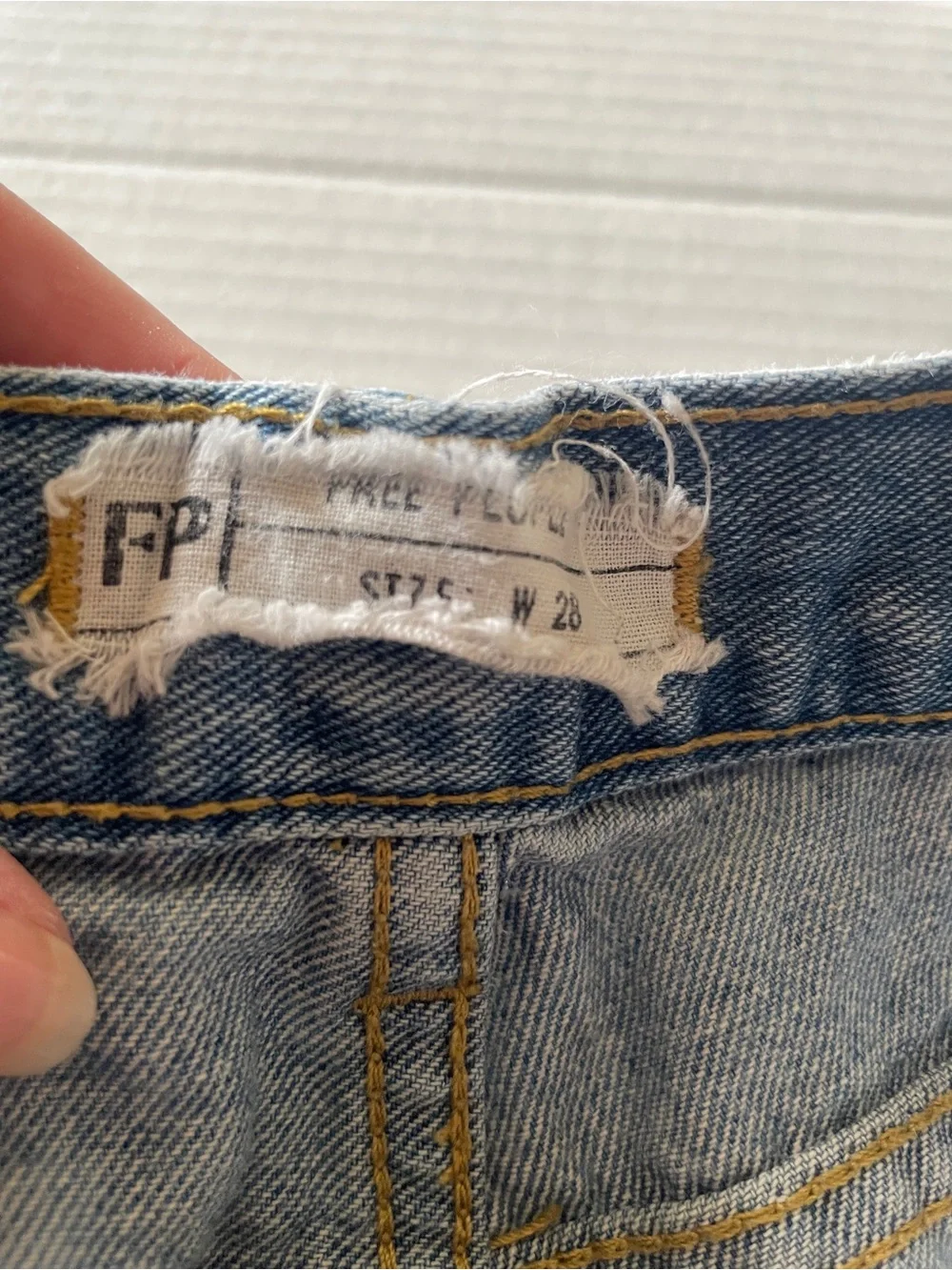 Free People Jean Shorts with lace hemmings